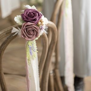 Dusty Rose Wedding Aisle Decoration Pew Flowers